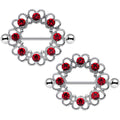 14G 1 1/16 Red Gem Daring Little Devil Halo Heart Nipple Shield Set