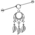 14G Natural Love Dreamcatcher Dangle Industrial Barbell 39mm