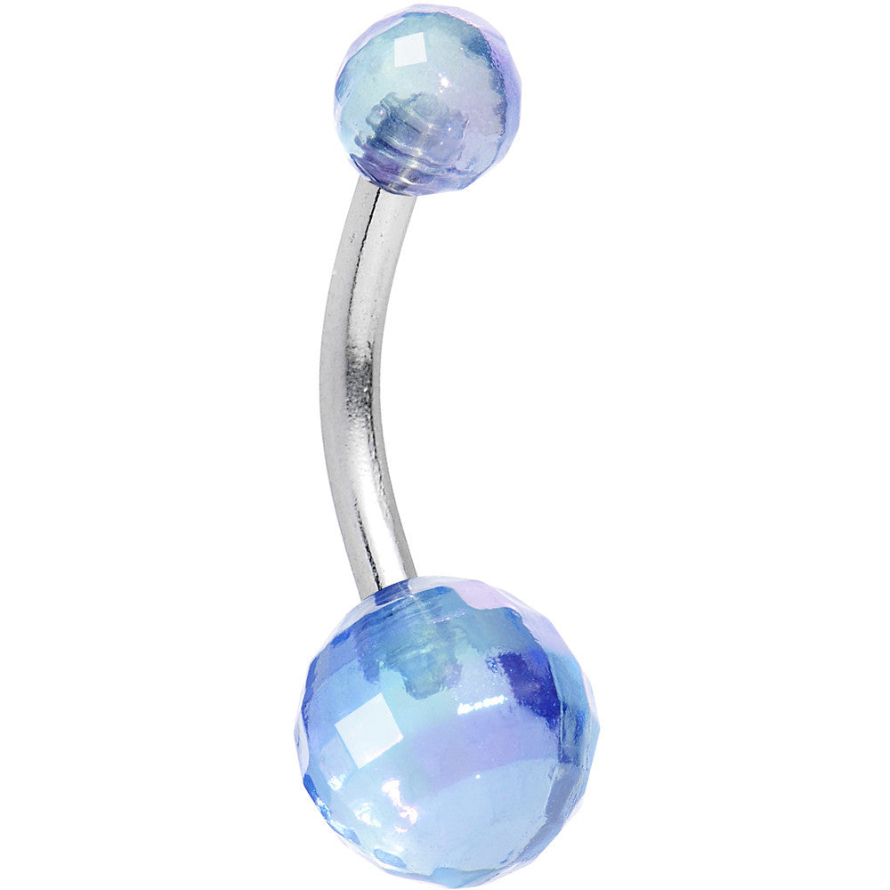 Light Blue Acrylic Big Bottom Disco Ball Basic Belly Ring