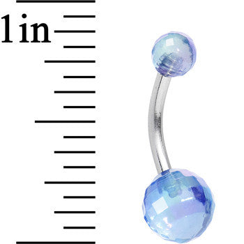 Light Blue Acrylic Big Bottom Disco Ball Basic Belly Ring