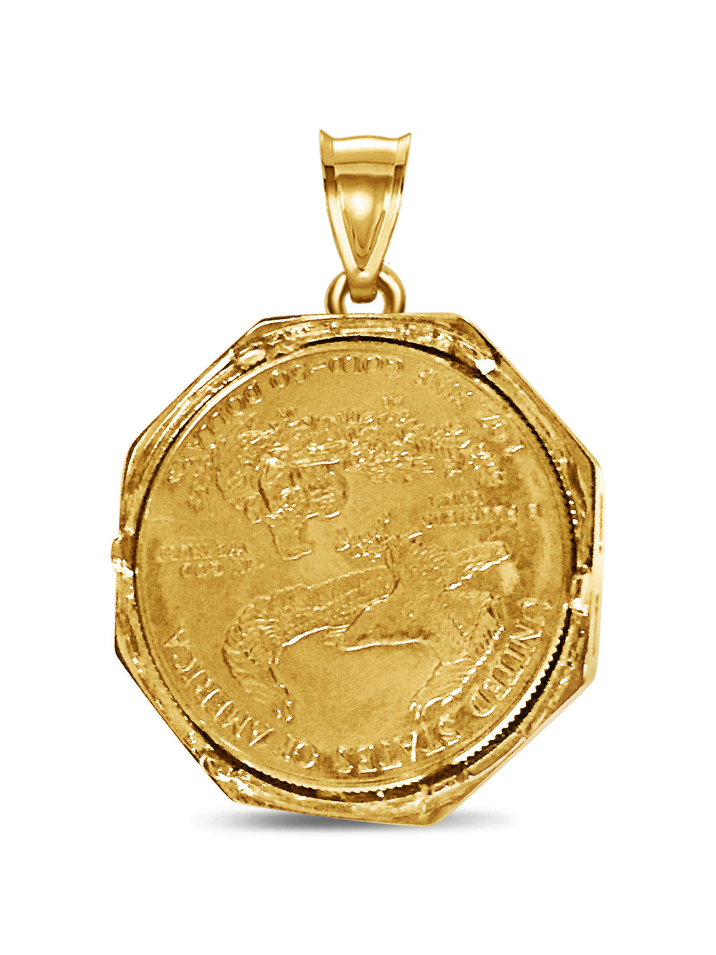 Diamond Fancy Solid White/Yellow/Rose Gold Handmade Coin Pendant , 1oz Coin ,