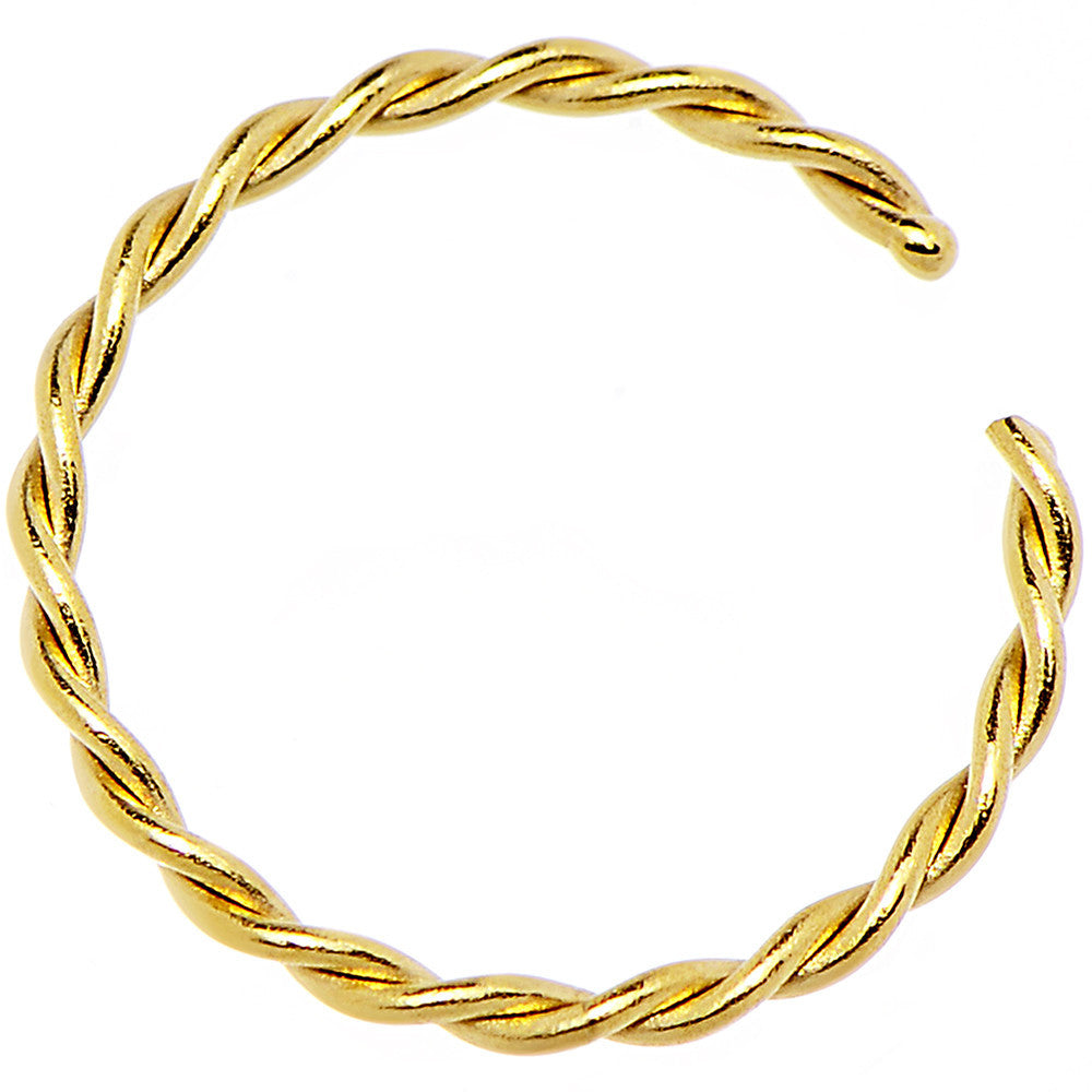 20G 5/16 Gold IP Annealed Steel Seamless Braided Circular Ring