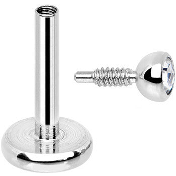 18G 1/4 Clear 2mm CZ Gem Internally Threaded Cartilage Earring