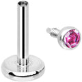 18G 1/4 Pink 2mm CZ Gem Internally Threaded Cartilage Earring