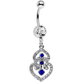 Clear Blue Gem Fancy Delilah Dangle Belly Ring