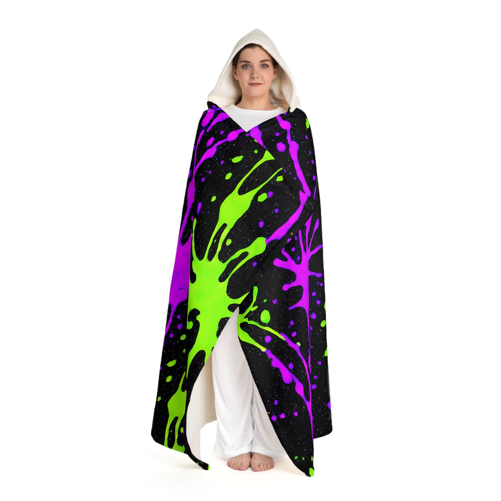 Splatter Snuggle Hooded Sherpa Blanket