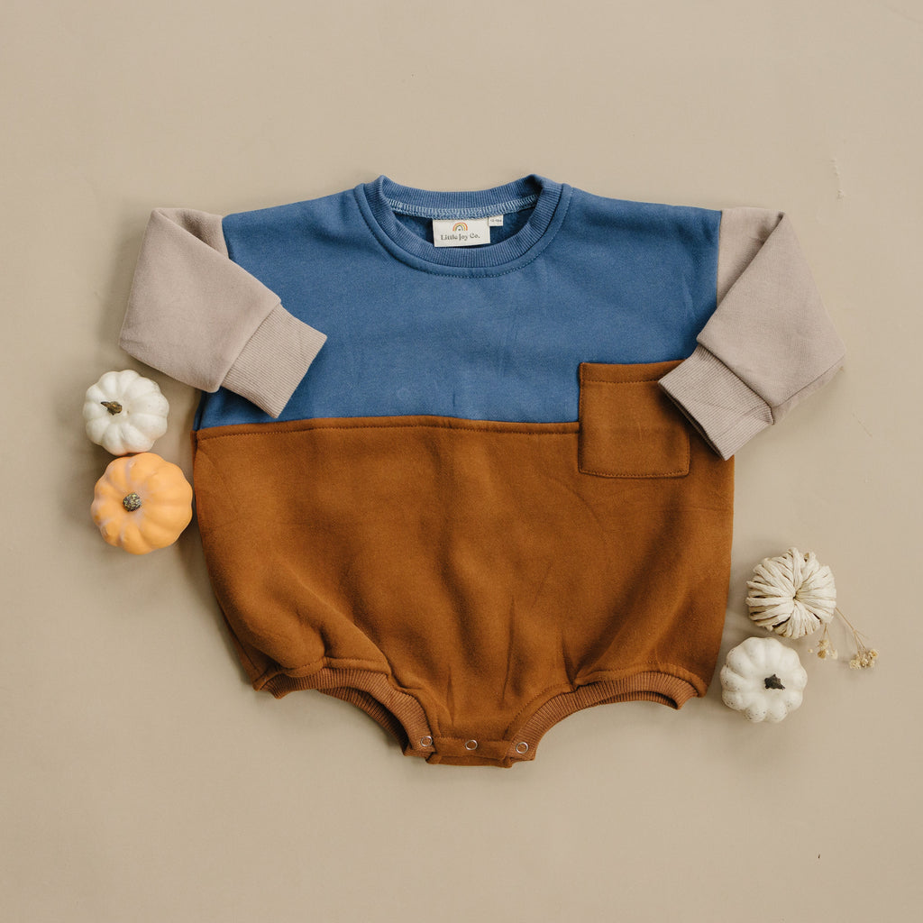Salt and Pine x LJC Color Block Sweatshirt Romper *2T left