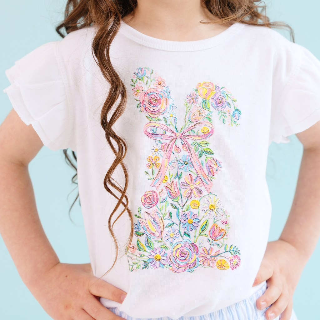 Floral Funny Coquette Flutter Sleeve