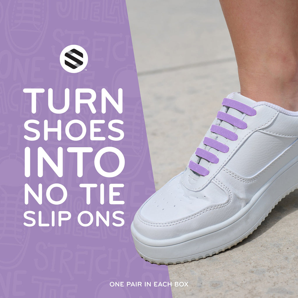 Purple Stretchy Tieless Silicone Elastic Shoelaces | 20 Straps