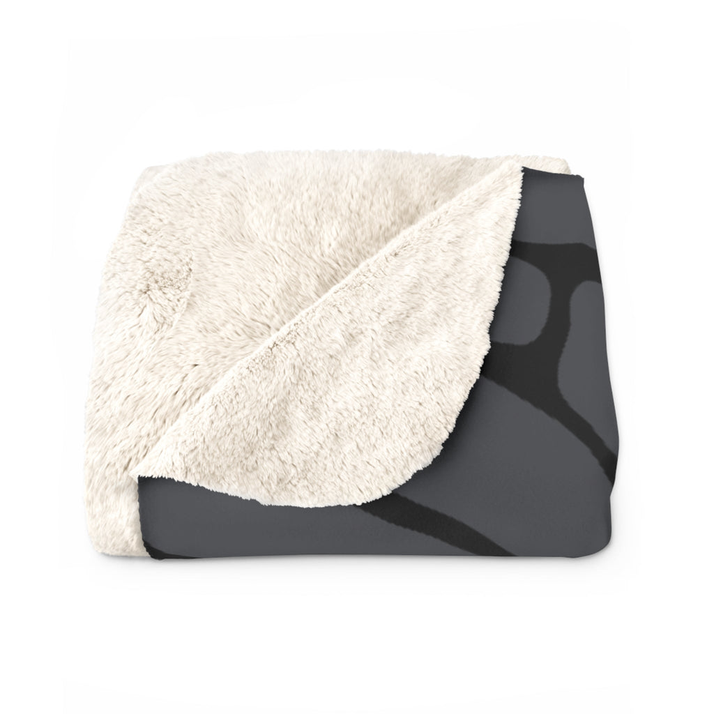 Dark Grey Snake Skin Sherpa Fleece Blanket