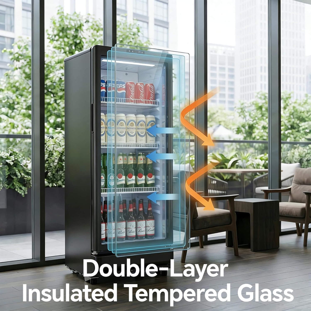 6.0 Cu.Ft Commercial Beverage Refrigerator With Glass Door And Adjustable Shelves (SAK28460)