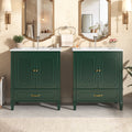 Nuvia 60-Inch Green Vintage Double Sink Vanity With Cabinets And Drawers (SAK26149)