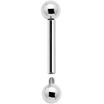 16G 5/16 Grade 23 Titanium 3mm Ball Internally Threaded Barbell