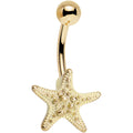 Gold PVD Undersea Studded Starfish Belly Ring