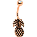 Clear Gem Rose Gold PVD Tropical Pineapple Pizzazz Belly Ring