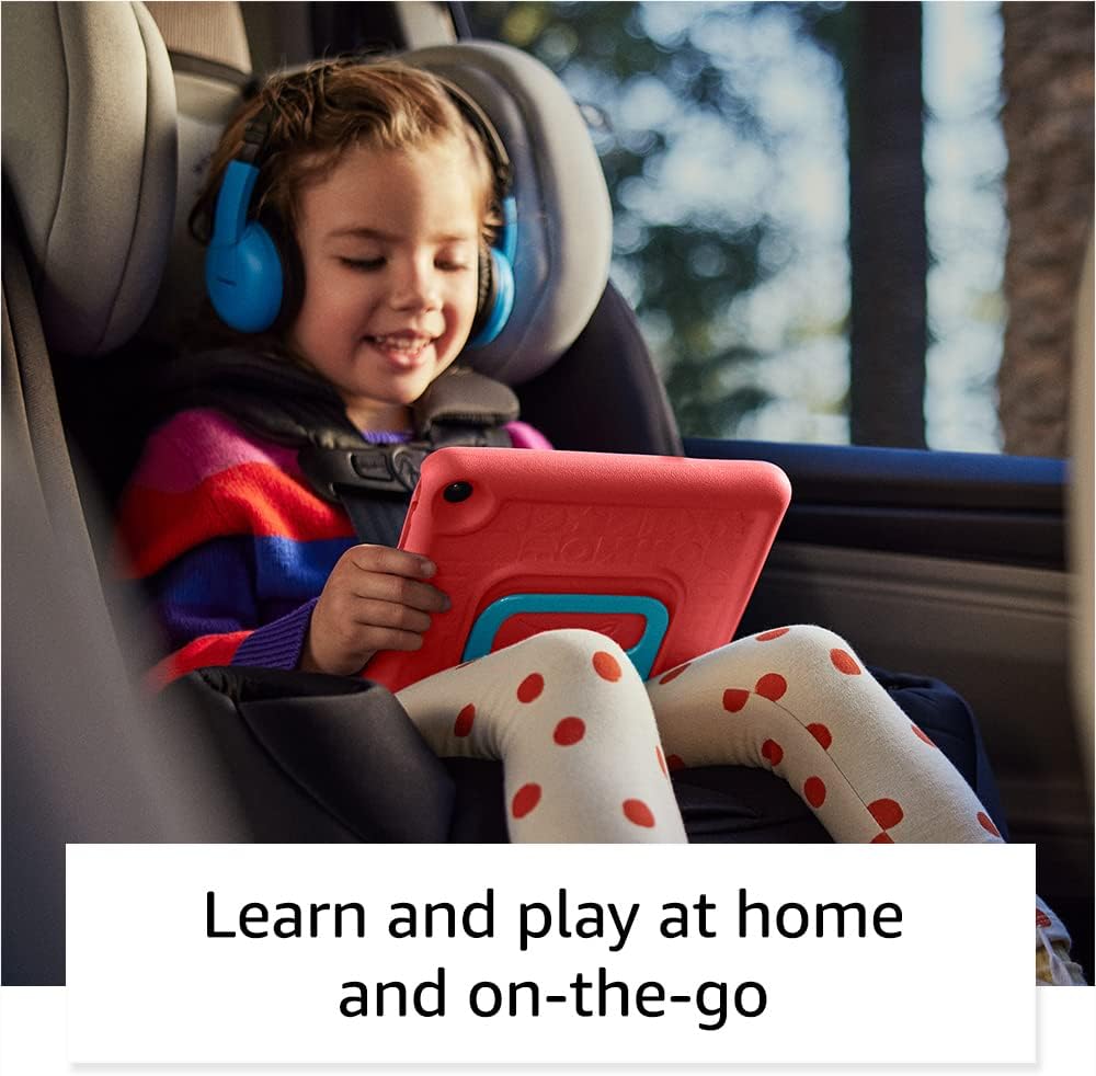 Amazon Fire 7 Kids tablet, ages 3-7. Top-selling 7" kids tablet on Amazon. Includes ad-free and exclusive content, easy parental controls, 10-hr battery, 16 GB, Blue