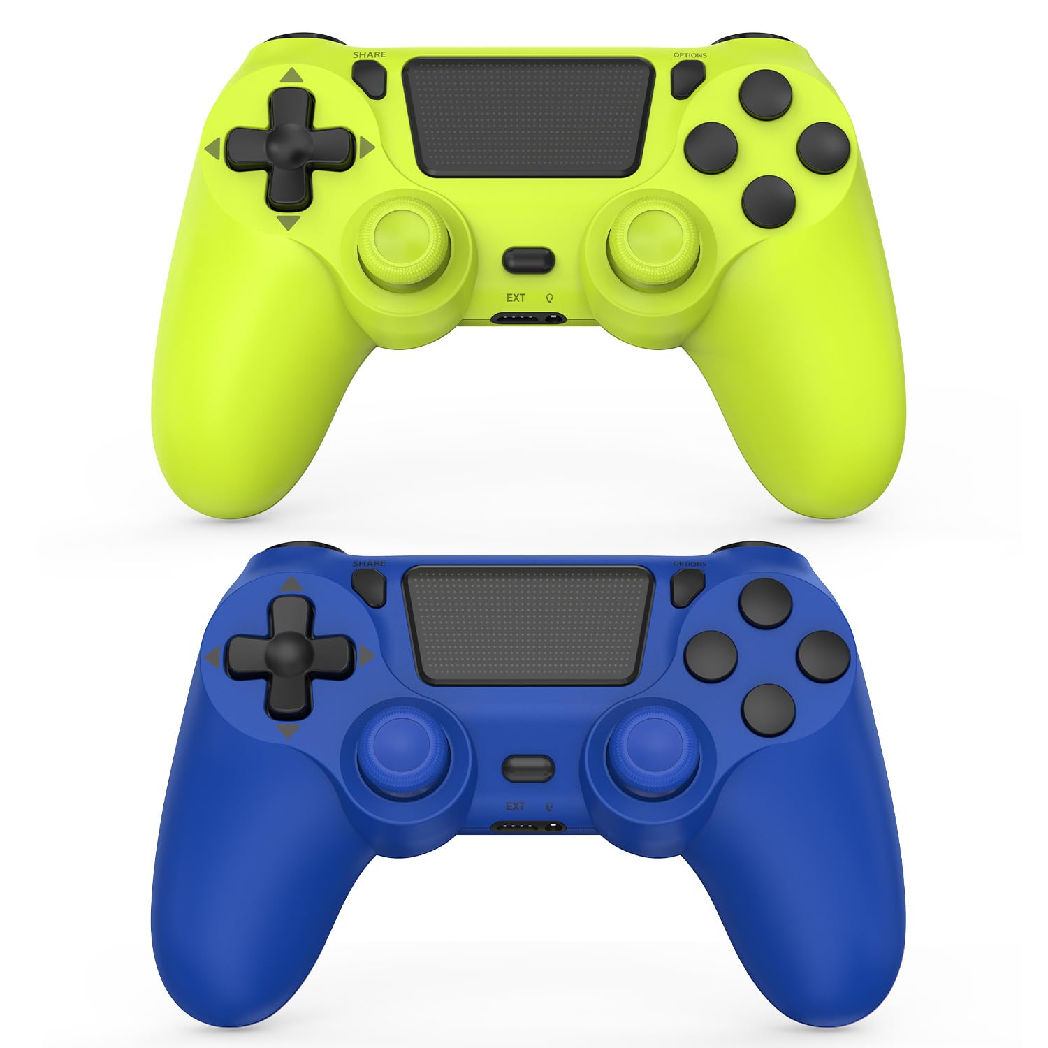 SHINXIN 2 Pack Wireless Controller Compatible with PS4/Slim/Pro/PC with Dual Vibration/3.5mm Audio/Type-C Port and 2 pcs Type-C Cable