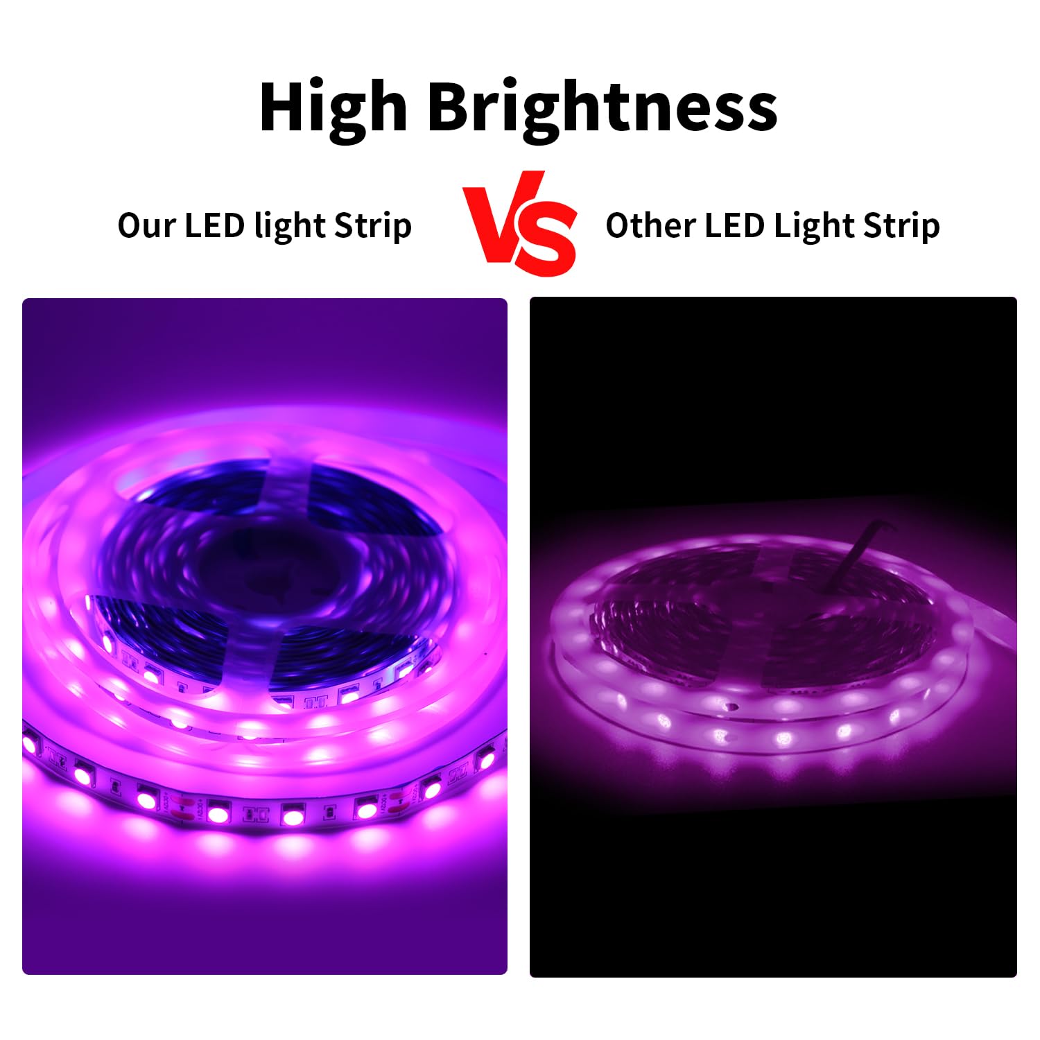 Pink Led Strip Lights, 12V Led Light For Bedroom With 300 Led Cuttable Tape Ligh
