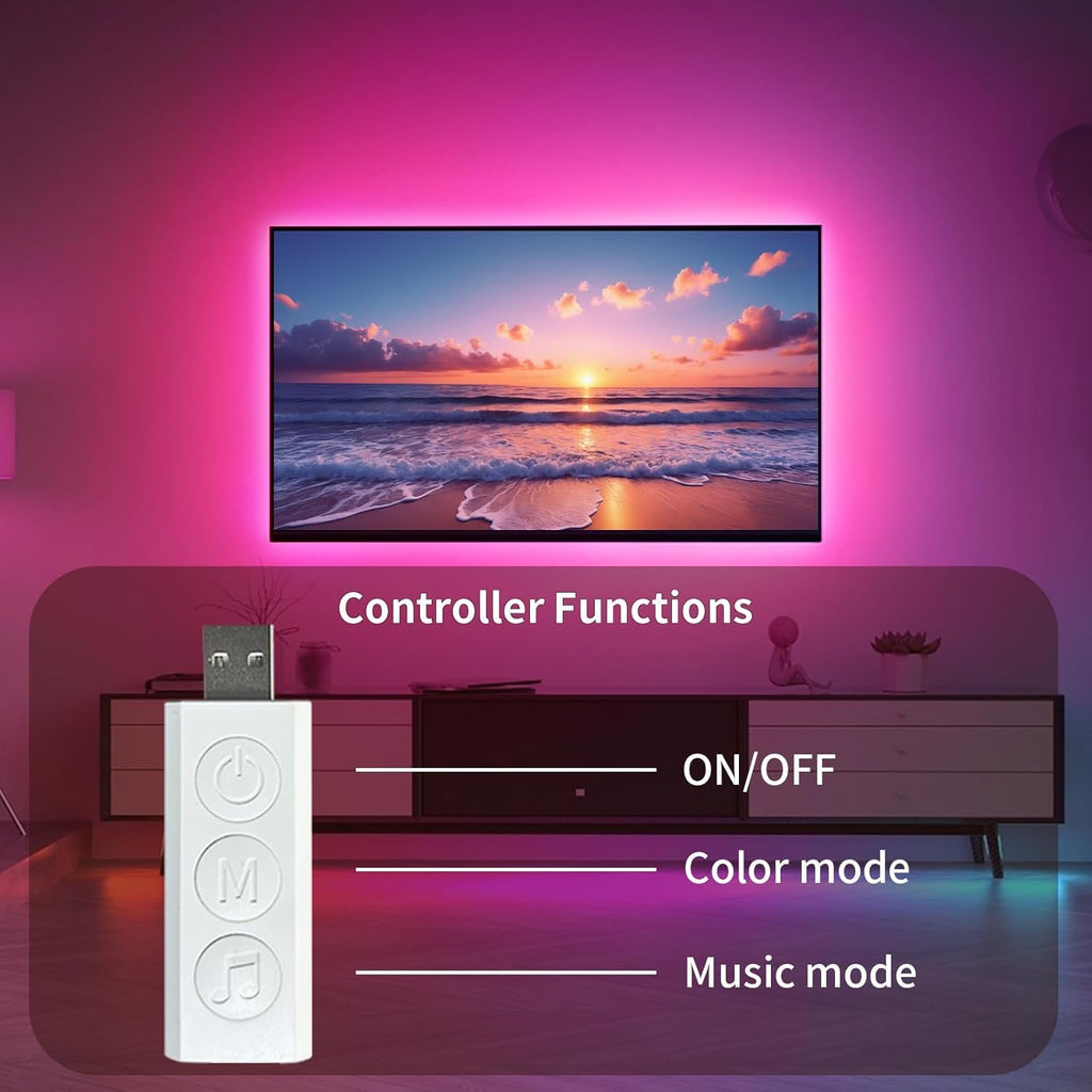Lights For Tv, 9.9Ft Tv Led Backlight For 32-43 Inch Tvs Rgb Tv Backlight Behind