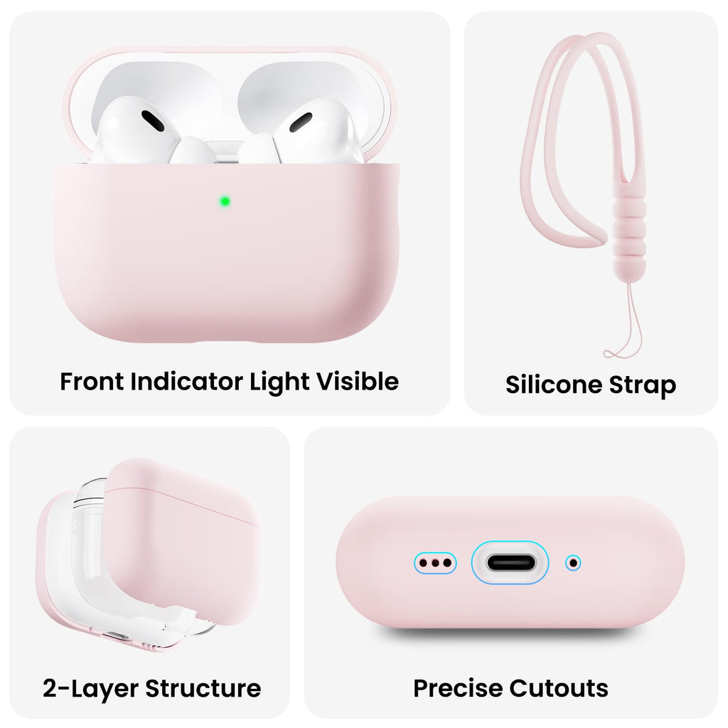 Pro 3 Case 2025, Full Protective Hybrid Silicone For Airpods Pro 3Rd Generation
