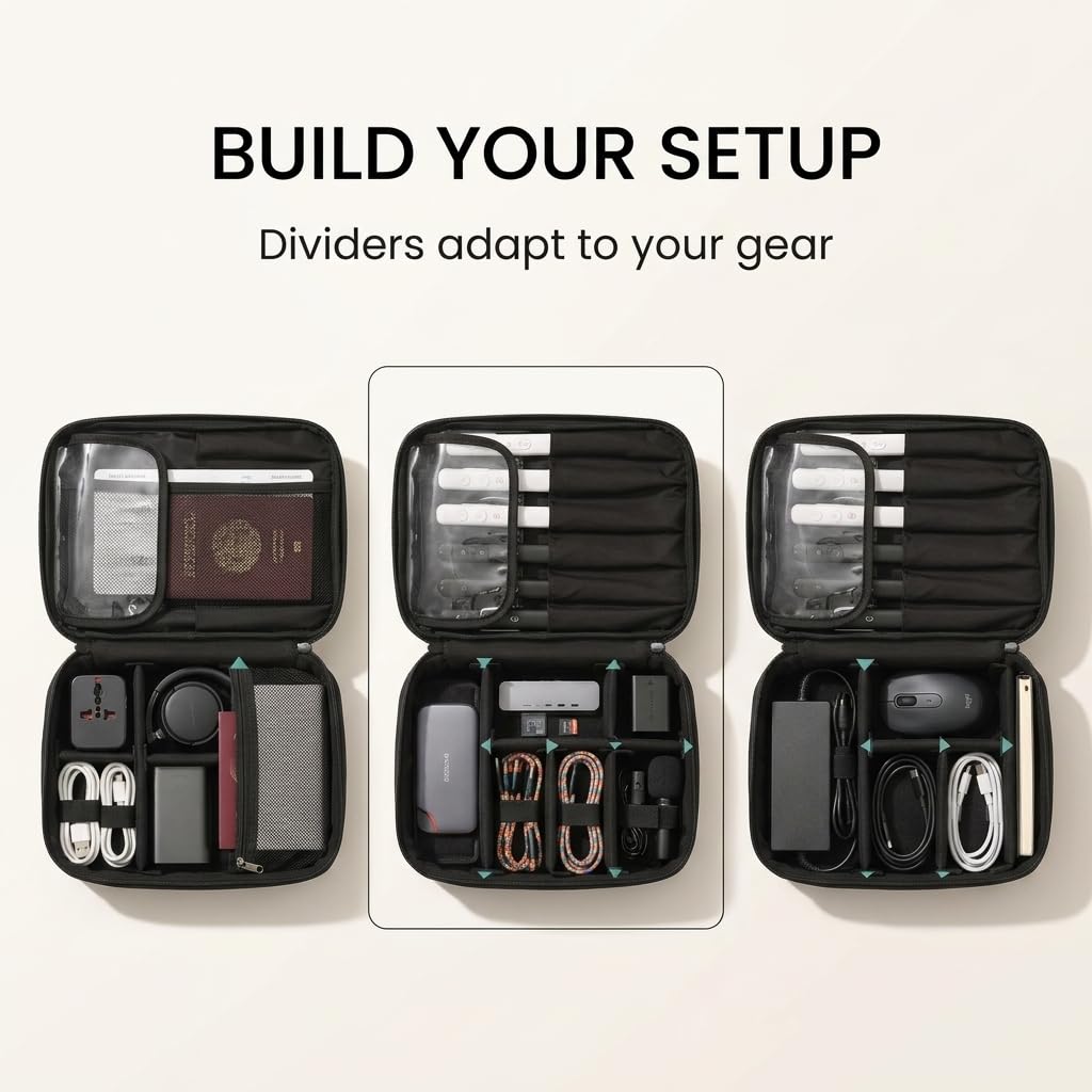 Organizer Bag Travel Removable Dividers – Electronics O
