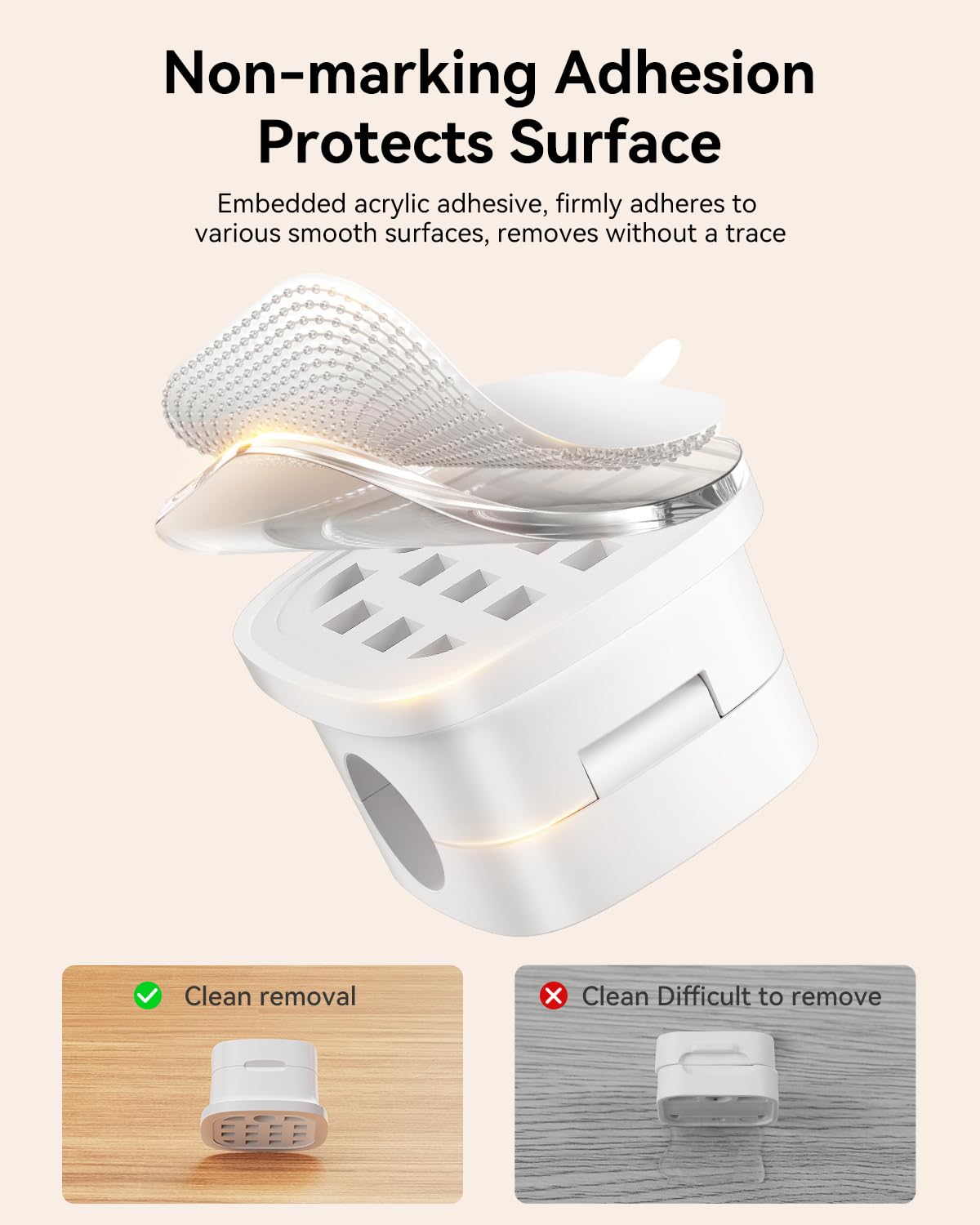 Cable Clips, Rocoren Smooth Adjustable Adhesive Cord Organizer, Desk Cable Manag