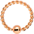 16G 5/16" Rose Gold Tone IP So Twisted Captive Style Seamless Ring
