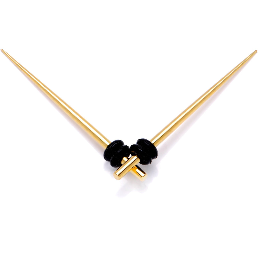 Gold Tone Anodized Titanium Micro Taper Straight Plug Set 14G to 8G