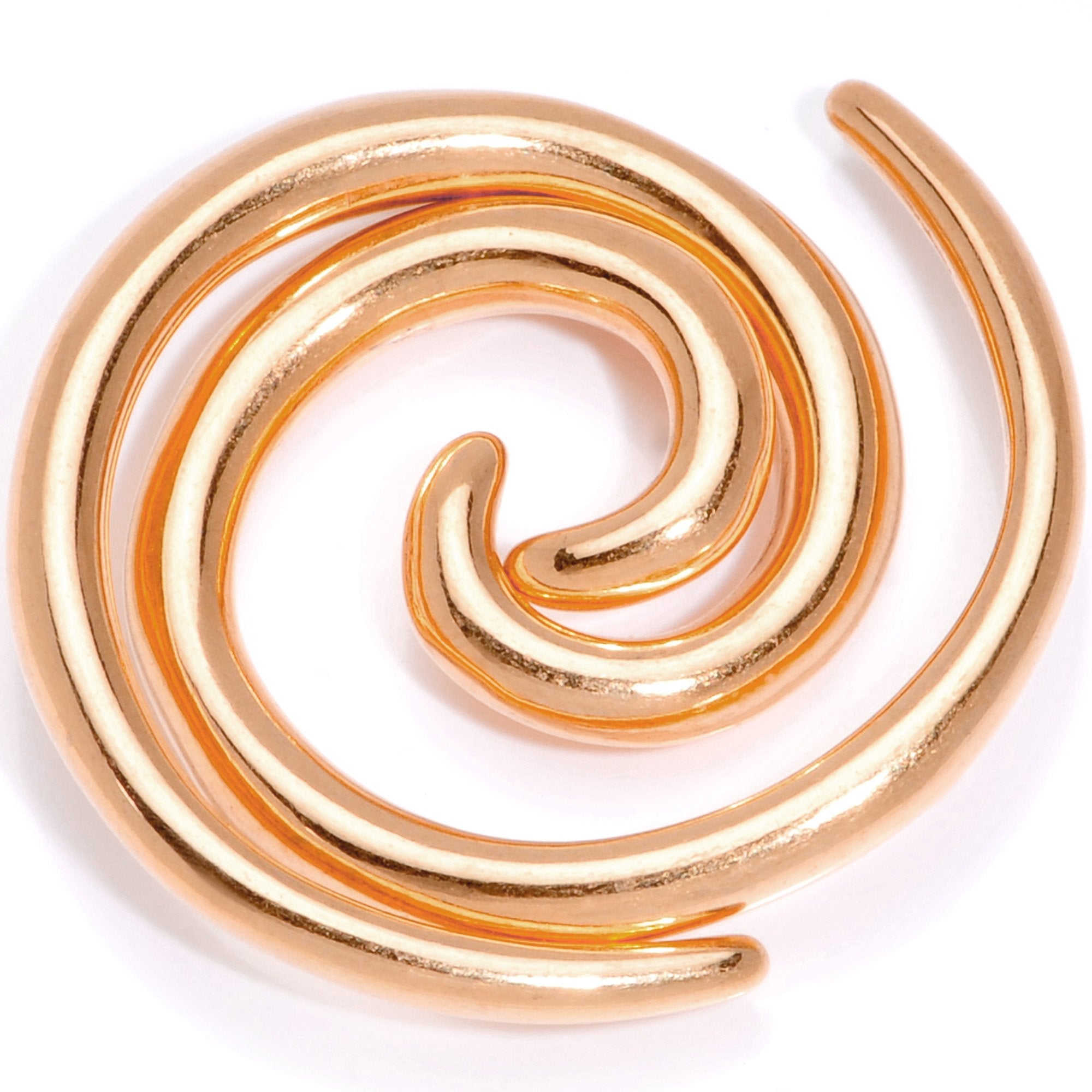 Rose Gold Tone Anodized Titanium Micro Spiral Taper Set 12G to 8G
