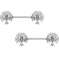 9/16 Clear Gem Trio Fruit Tree Barbell Nipple Ring Set
