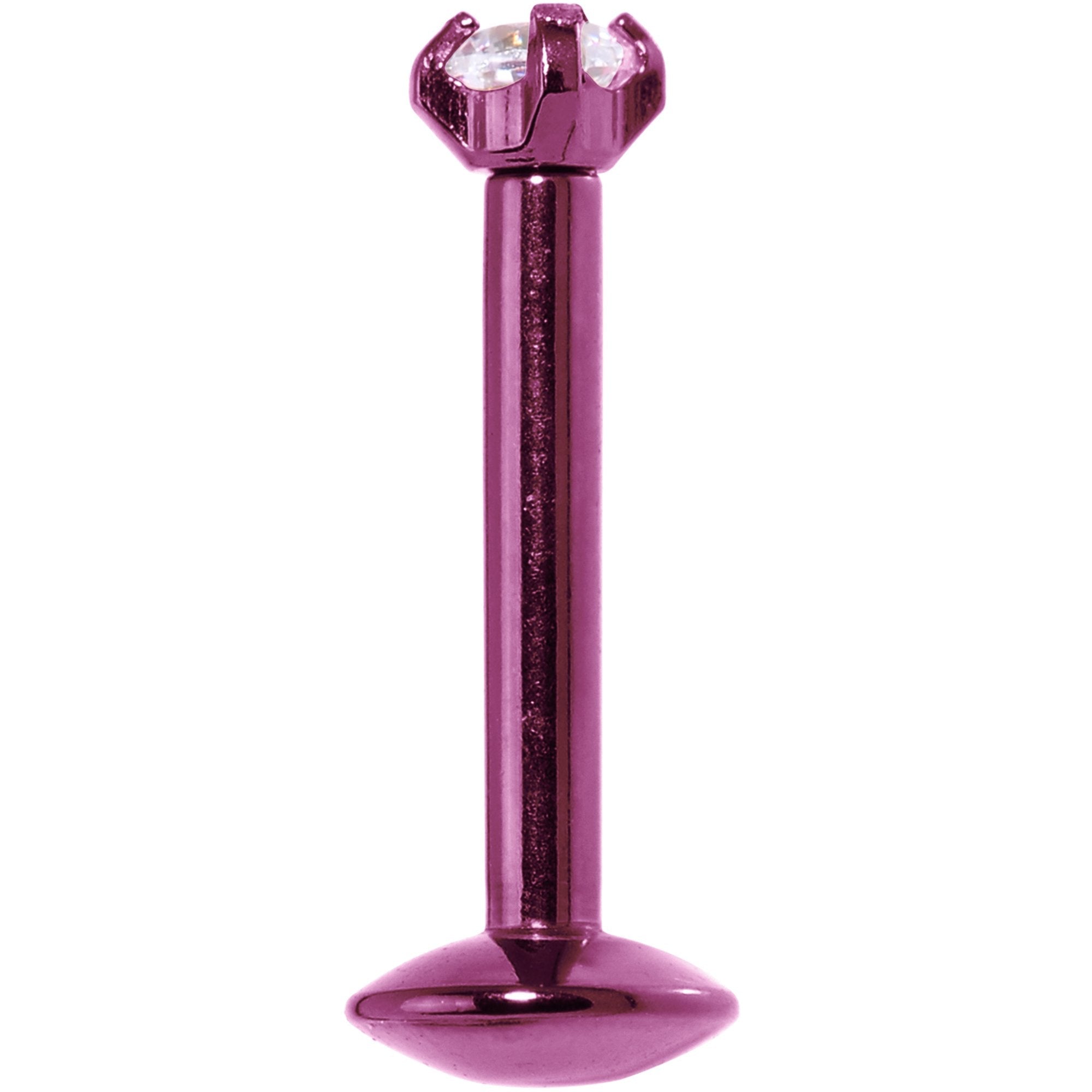 16G 5/16 Purple Titanium Internally Threaded Gem Labret Monroe