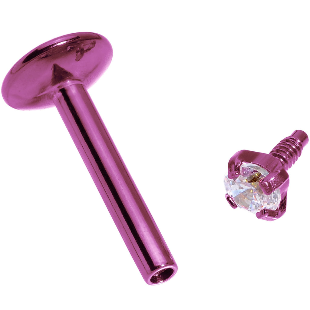 16G 5/16 Purple Titanium Internally Threaded Gem Labret Monroe