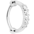 16G 5/16 Clear Gem Curved Hinged Cartilage Clicker