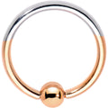 16G 3/8 Rose Gold Tone Two Tone BCR Captive Ring