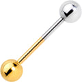 Gold Tone and Steel Two Tone Tongue Ring