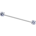 14G Clear CZ Gem End to End Industrial Barbell 38mm