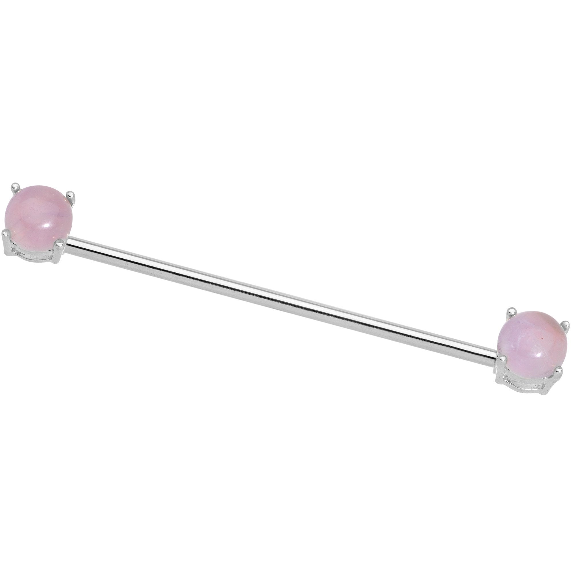 Pink Amethyst End to End Industrial Barbell 38mm