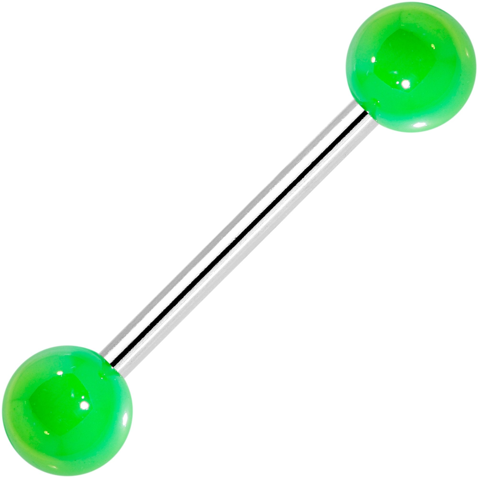 Pink Purple Green Neon Barbell Tongue Ring Set of 4