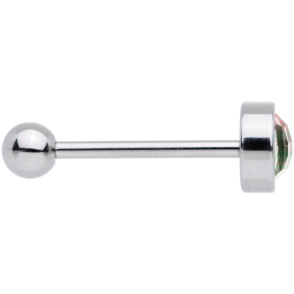 Rainbow Gem Cross Stitch Barbell Tongue Ring