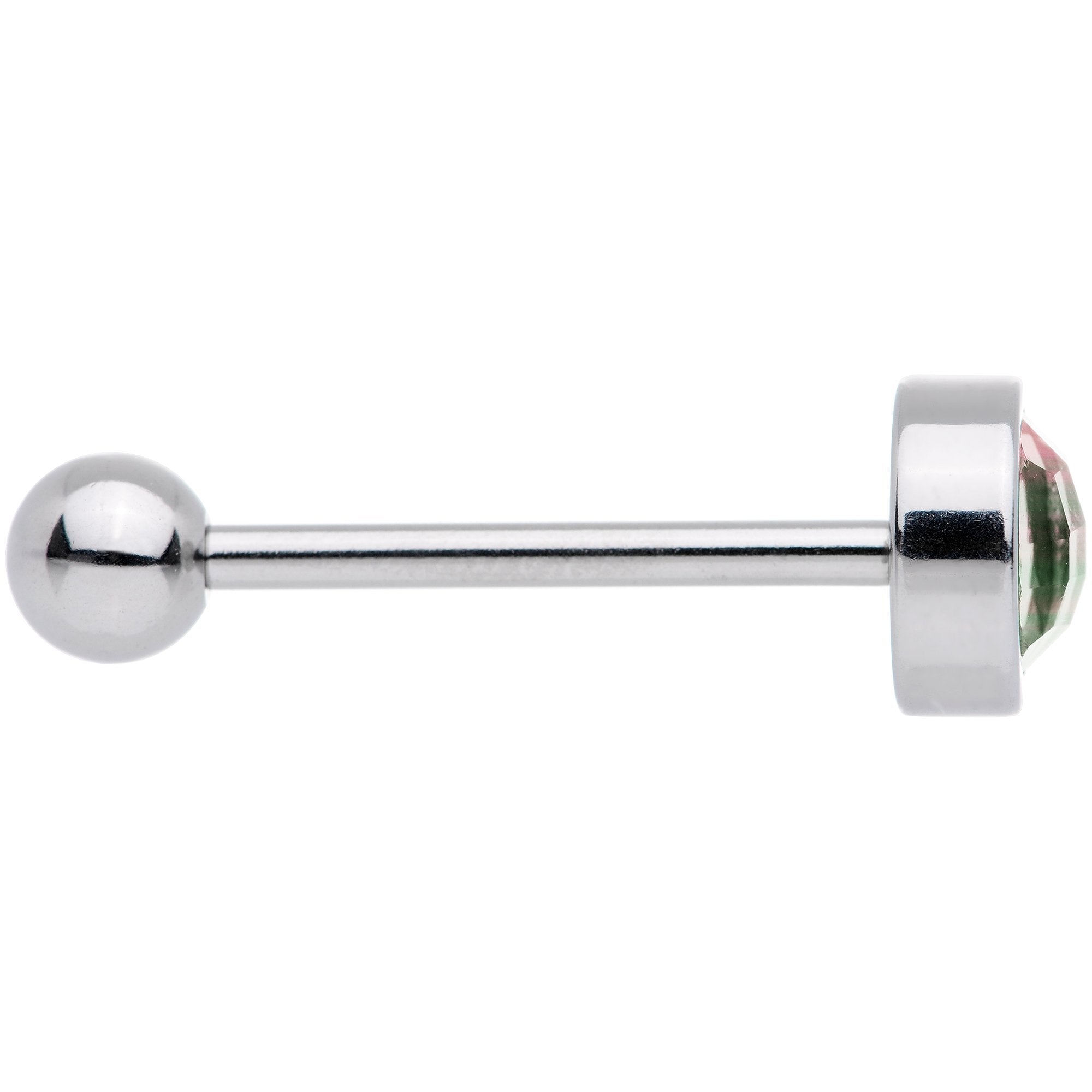 Rainbow Gem Cross Stitch Barbell Tongue Ring