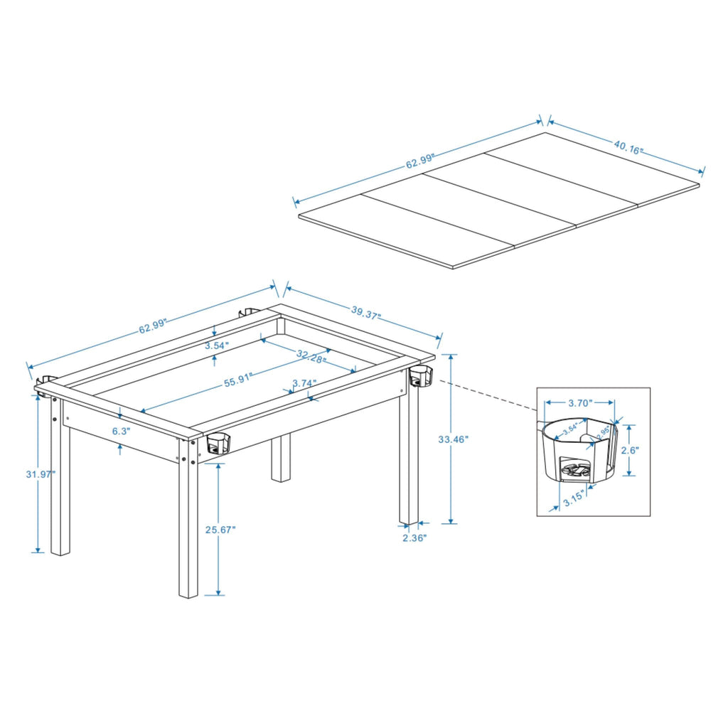 [63X40-Inch] Premium 2-In-1 Multifunctional Board Game Table For 4–6 Players (SAK84513)