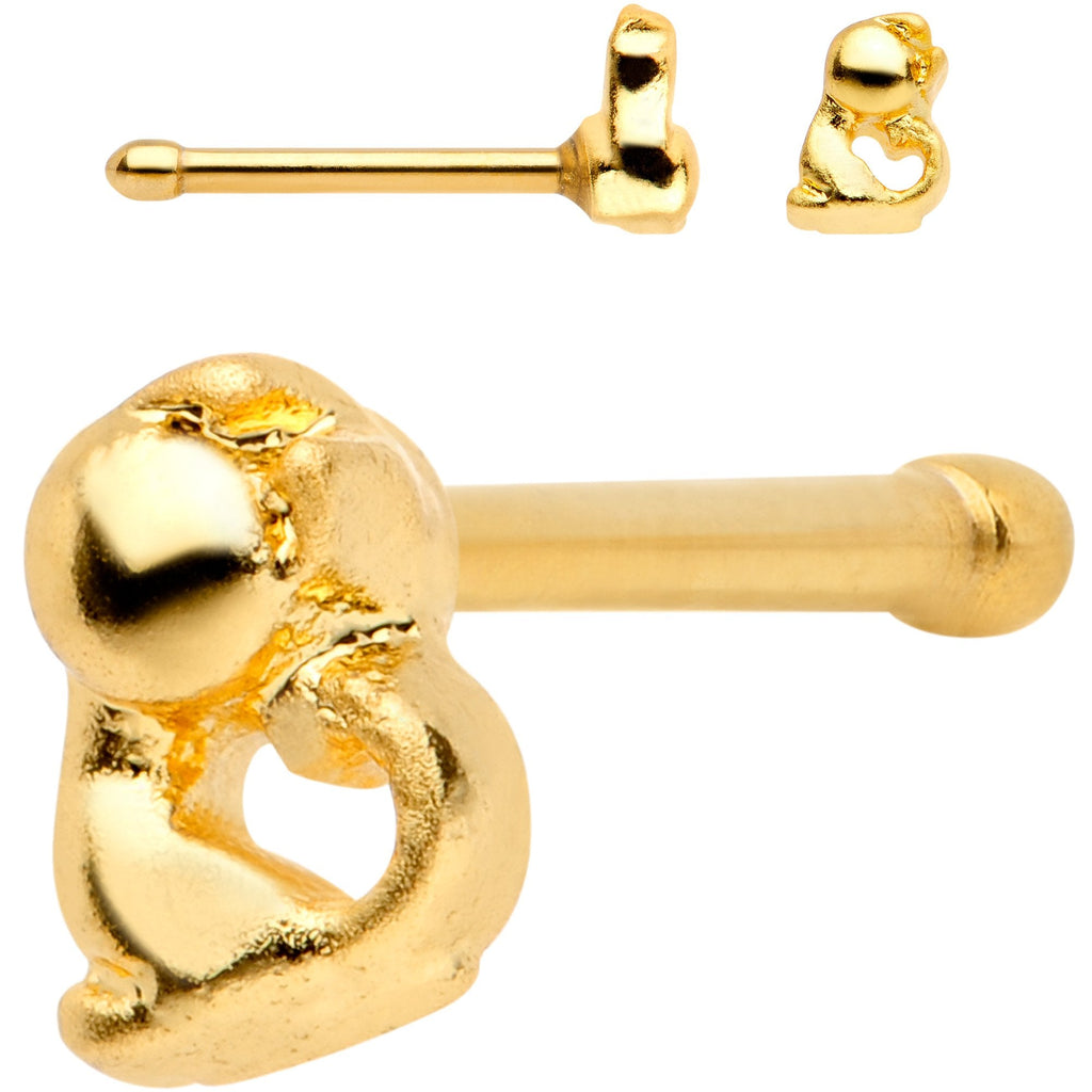 Clear Gem Gold PVD House Pets Nose Bone 6 Pack Set