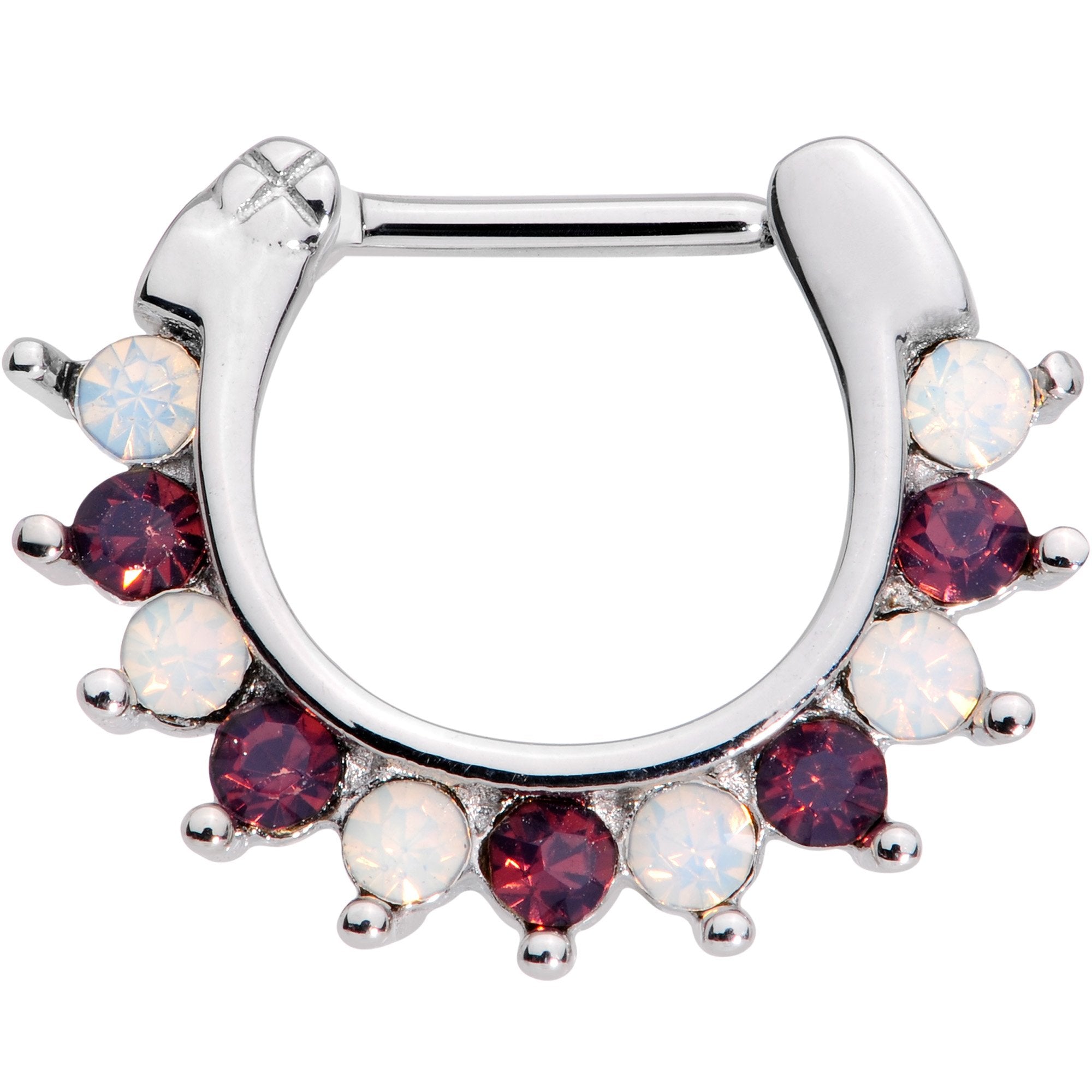 16G 5/16 Deep Red White Cadence Septum Clicker