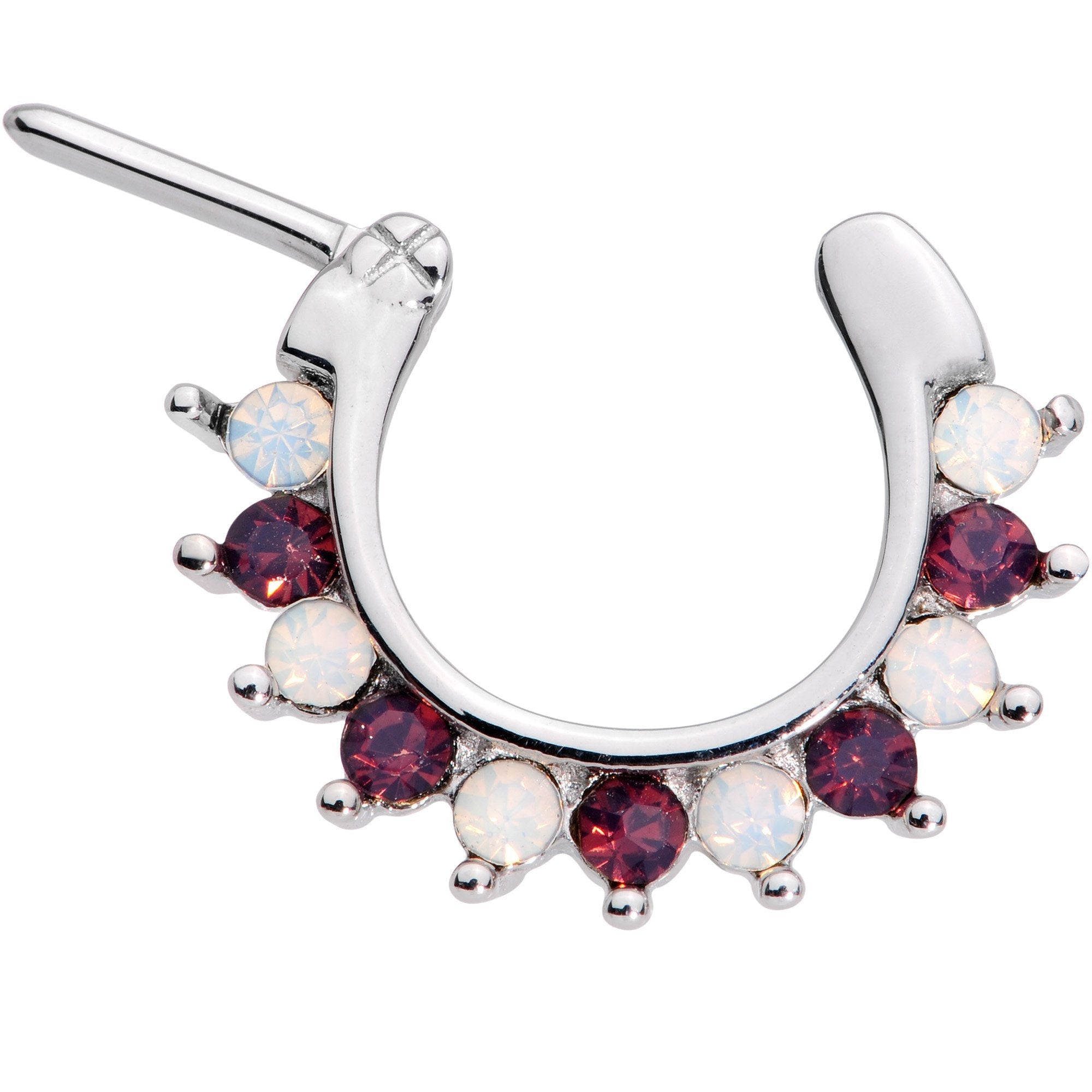 16G 5/16 Deep Red White Cadence Septum Clicker