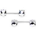 9/16 Clear Gem Supernova Barbell Nipple Ring Set