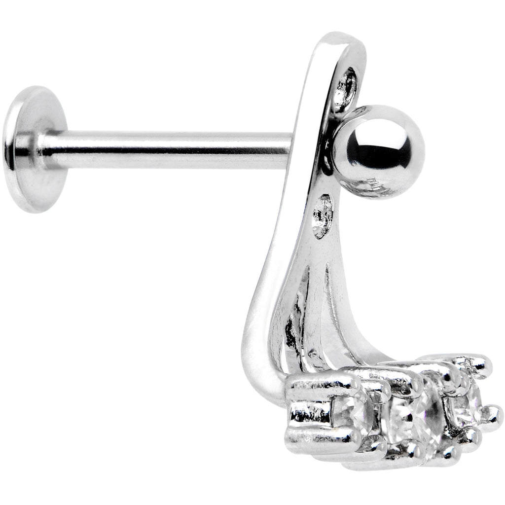 Clear Gem Triplet Fan Dangle Cartilage Tragus Helix Piercing