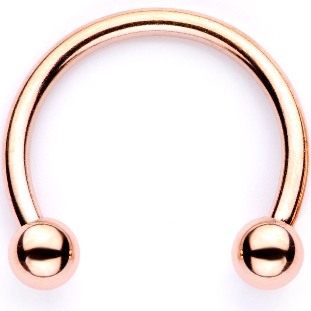 16G 3/8 Teal Faux Opal Rose Gold Tone Horseshoe Closure Ring Set