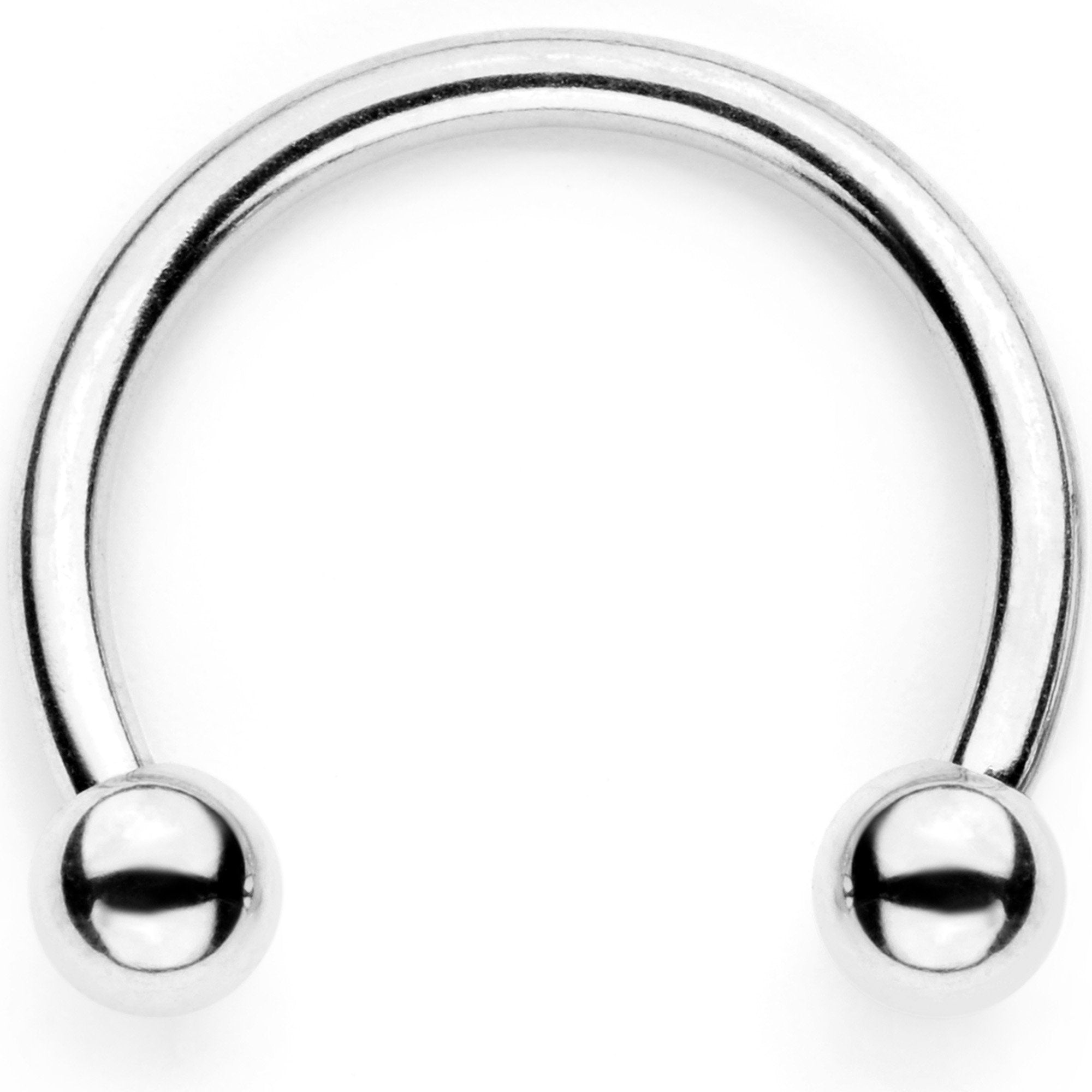16G 3/8 White Faux Opal Twisted Horseshoe Closure Ring Set