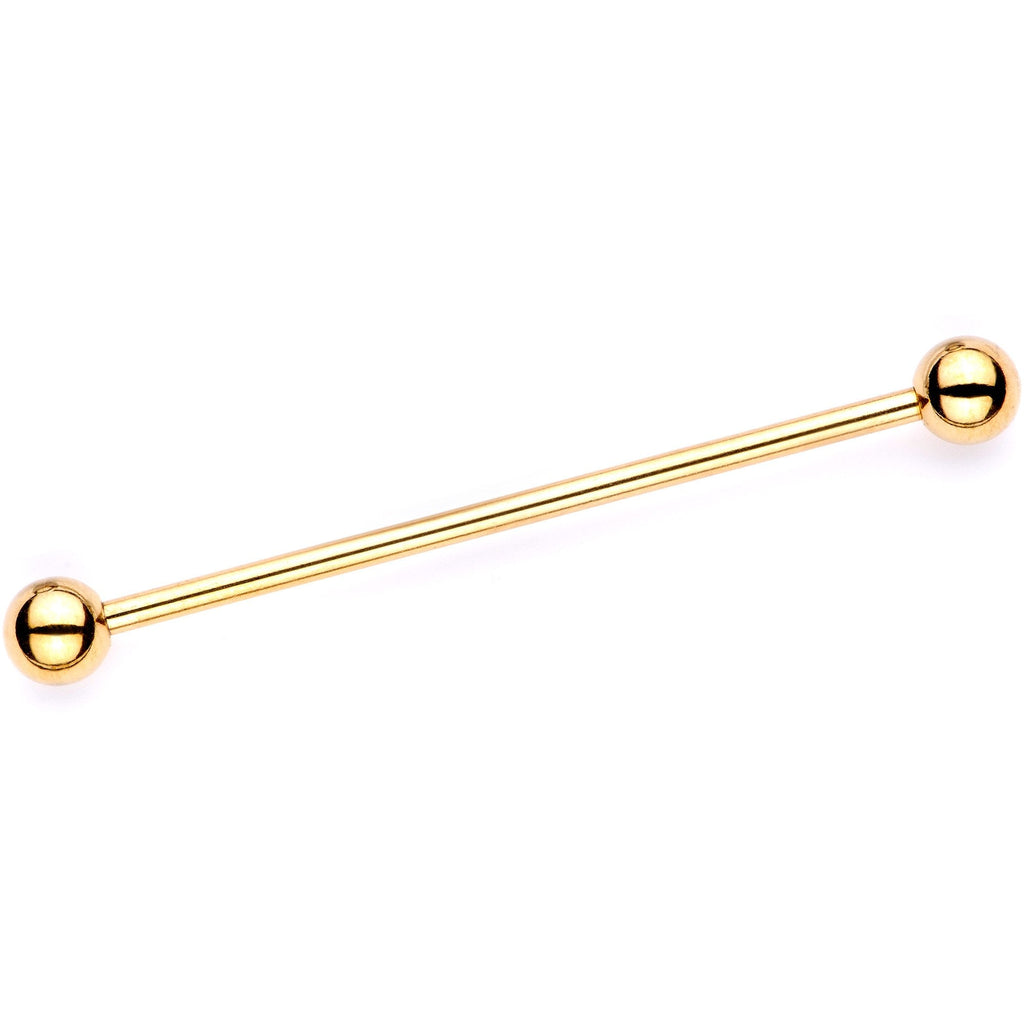Purple Glitter Cartoon Unicorn Gold Tone Industrial Barbell Set of 2