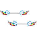 Rainbow Wonder Barbell Nipple Ring Set